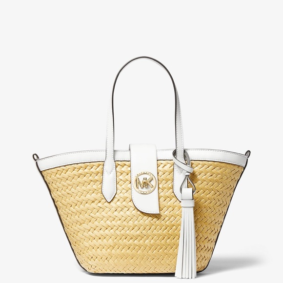 Michael Kors Handbags - Michael Kors Malibu Small Straw Tote Bag